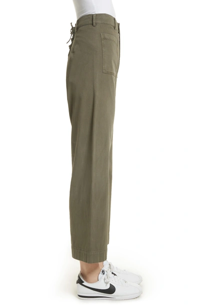 Shop A.l.c Finley Wide Leg Crop Pants In Army