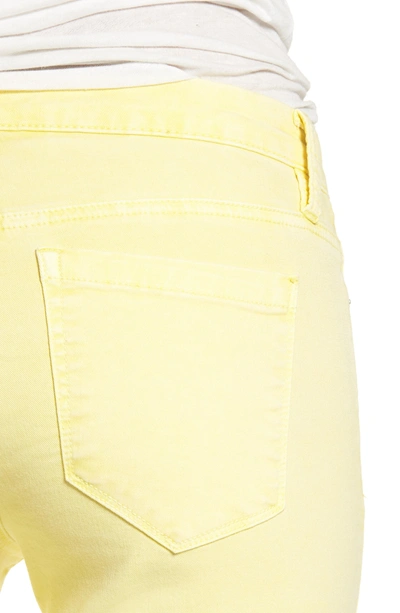 Shop Blanknyc The Reade Classic Crop Raw Edge Double Hem Jeans In Sunny Spot Yellow