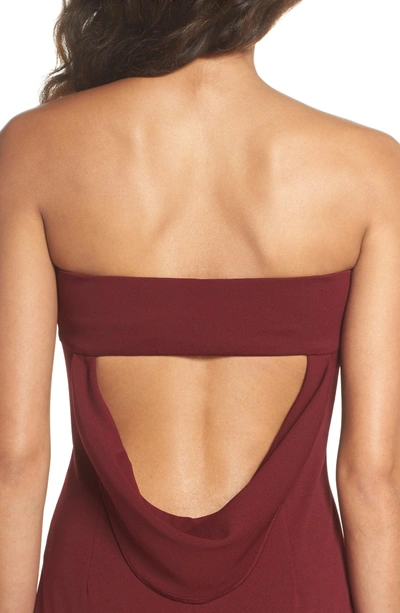 Shop Katie May Mary Kate Strapless Cutout Back Gown In Bordeaux