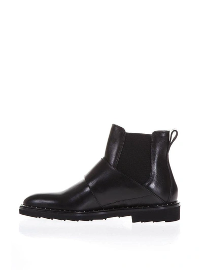 Shop Dolce & Gabbana Chelsea Leather Buckle Boots In Black