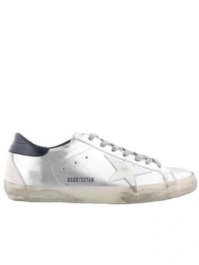 Shop Golden Goose Superstar Sneaker In Silver Blue Cream Sole