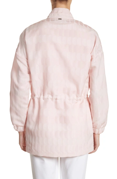 Shop St John Textured Jacquard Jacket In Blush