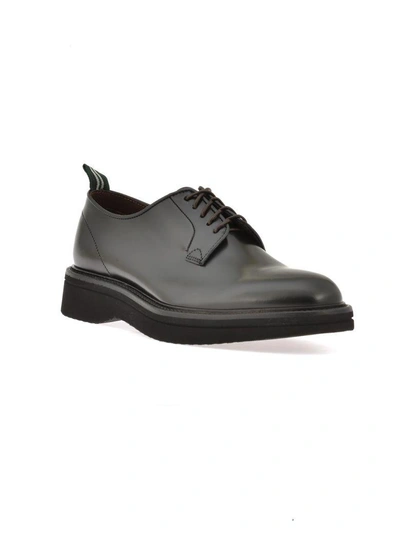 Shop Green George Leather Lace-up Shoes In Black