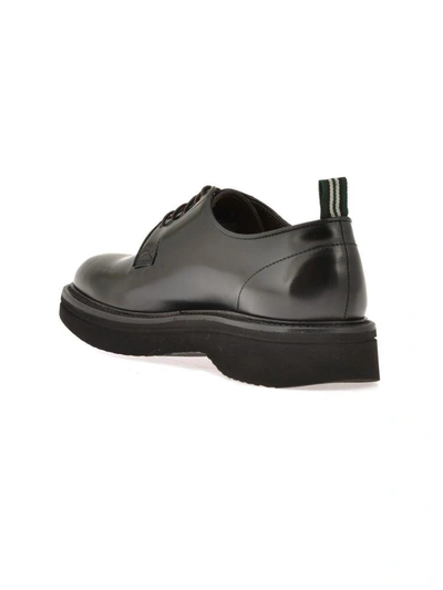 Shop Green George Leather Lace-up Shoes In Black