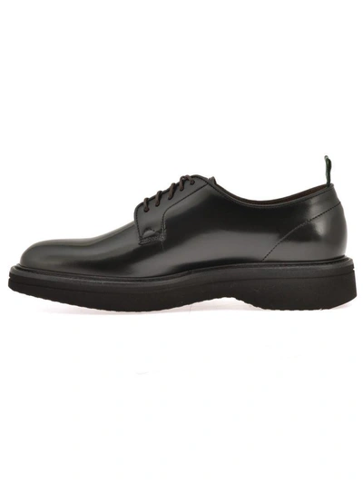 Shop Green George Leather Lace-up Shoes In Black
