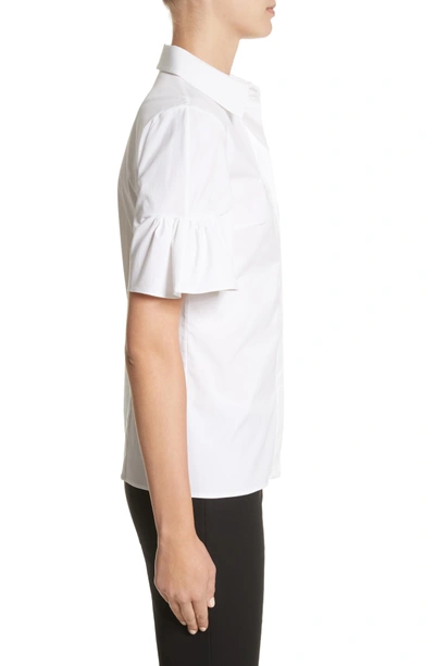 Shop Michael Kors Bell Sleeve Shirt In Optic White