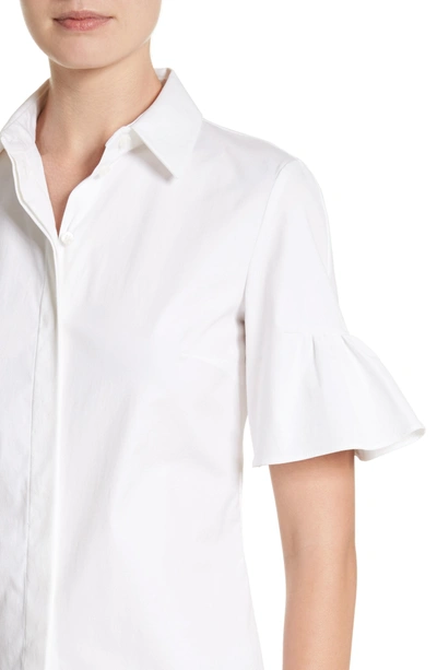 Shop Michael Kors Bell Sleeve Shirt In Optic White