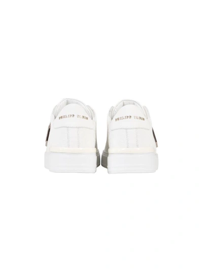 Shop Philipp Plein Low-top Logoed Sneaker In White