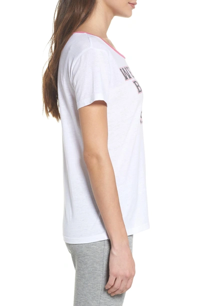 Shop Chaser Weekend Vintage Jersey Tee In White Princess Pink