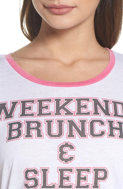Shop Chaser Weekend Vintage Jersey Tee In White Princess Pink