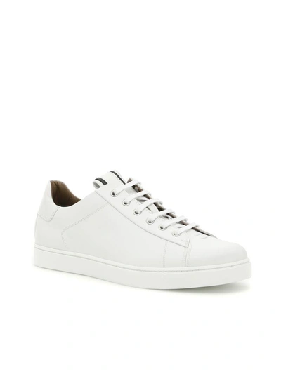 Shop Gianvito Rossi David Sneakers In White+blackbianco