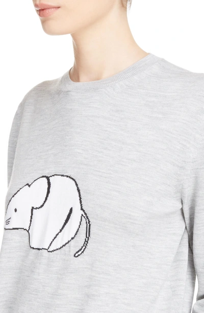 Shop Loewe Mouse Intarsia Wool Sweater In Light Grey