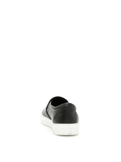 Shop Marcelo Burlon County Of Milan Leather Logo Sneakers In Black White