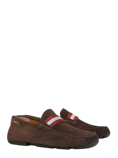 Shop Bally Driver Pearce Loafers In Marrone