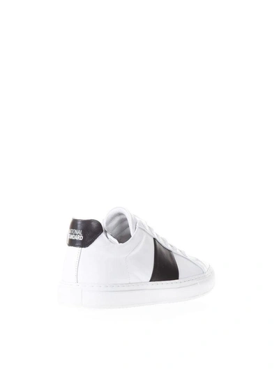 Shop National Standard White & Black Leather Sneakers In White/black