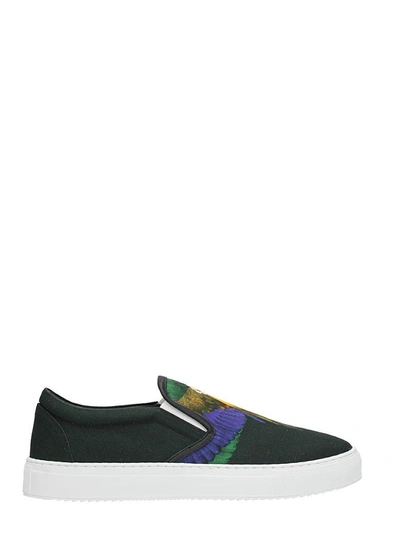 Shop Marcelo Burlon County Of Milan Slip On Color Wing Black Cotton Sneakers