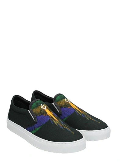 Shop Marcelo Burlon County Of Milan Slip On Color Wing Black Cotton Sneakers