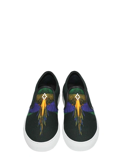 Shop Marcelo Burlon County Of Milan Slip On Color Wing Black Cotton Sneakers