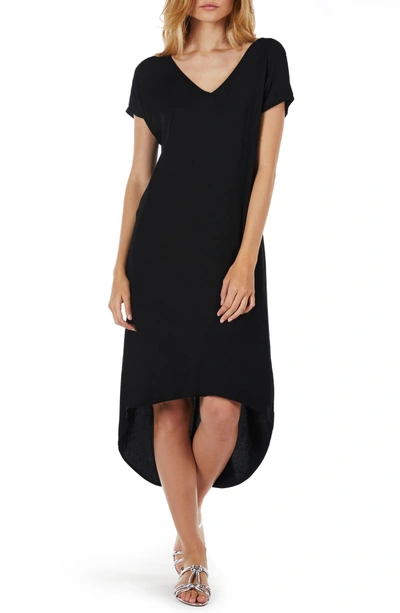 Shop Michael Stars High/low A-line Dress In Black