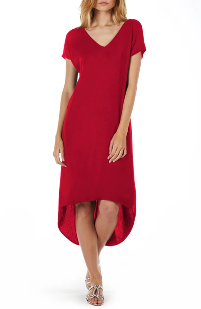 Shop Michael Stars High/low A-line Dress In Salsa