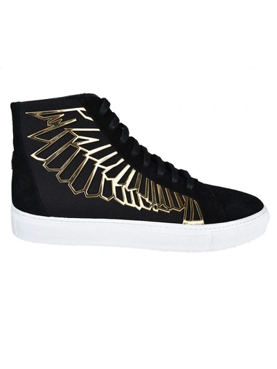 Shop Marcelo Burlon County Of Milan Wings Print Hi-top Sneakers In Black-white