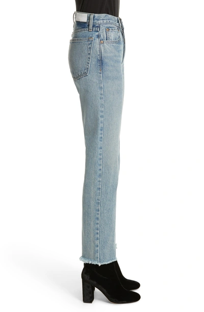 Shop Re/done High Waist Stove Pipe Jeans In Light Vain