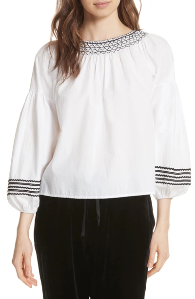 Shop Joie Ghada Peasant Top In Clean White