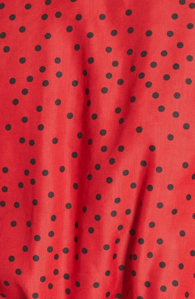 Shop Magda Butrym Polka Dot Linen Blend Minidress In Red