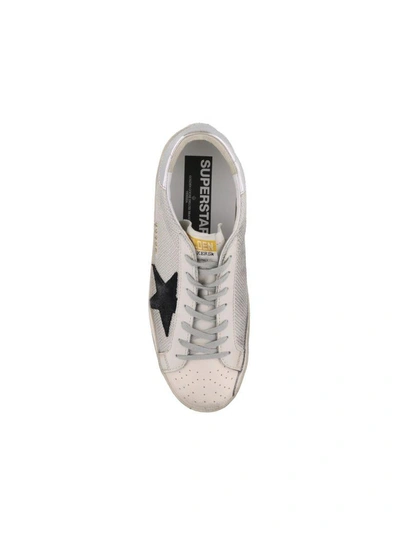 Shop Golden Goose Superstar Sneaker In White Cord-silver Lurex