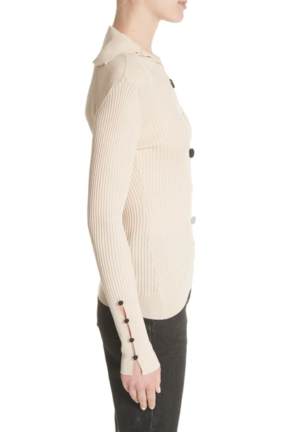 Shop Jacquemus Le Cardigan Ribbed Button Cardigan In Beige