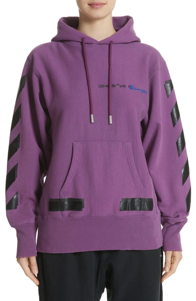 kompensation udmelding Zoom ind Off-white X Champion Pullover Hoodie In 2910 Violet | ModeSens