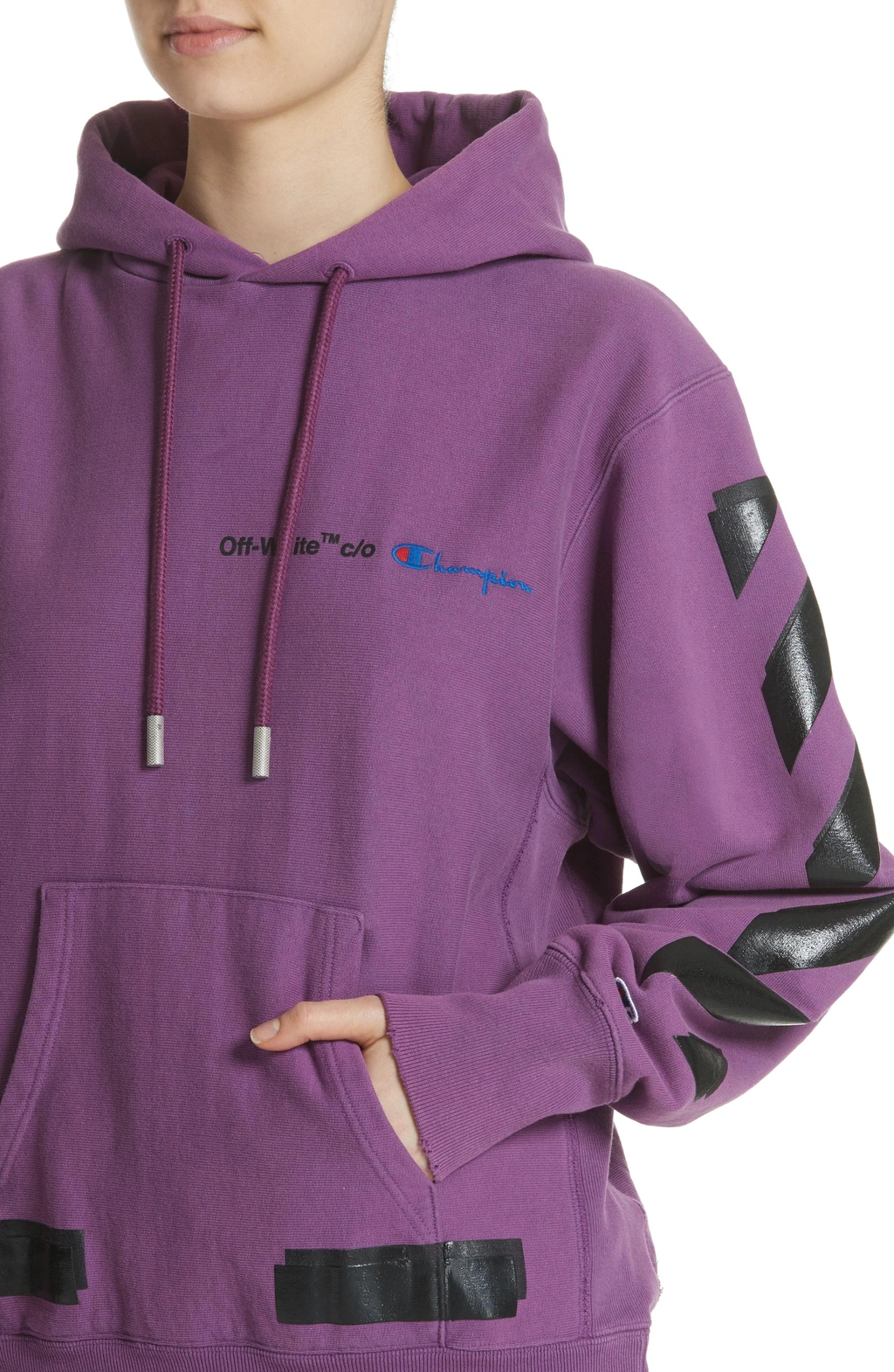 Off white X Champion Pullover Hoodie In 2910 Violet ModeSens