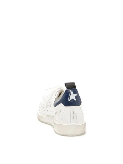 Shop Golden Goose Starter Sneakers In White Blue Usedblu