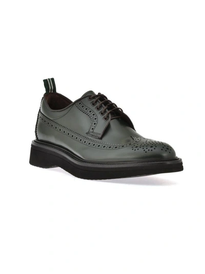 Shop Green George Leather Lace Up Shoe In Black
