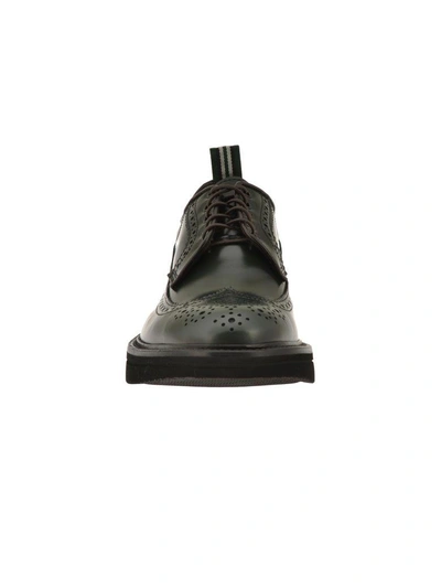 Shop Green George Leather Lace Up Shoe In Black