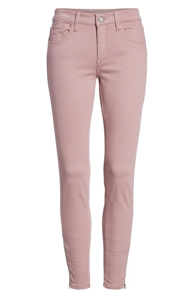 Shop Mavi Jeans Adriana Zip Ankle Super Skinny Jeans In Zip Light Rose Twill