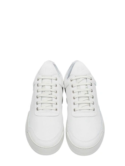 Shop Filling Pieces Low Top Ghost White Leather Sneakers In Beige