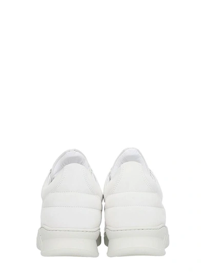 Shop Filling Pieces Low Top Ghost White Leather Sneakers In Beige