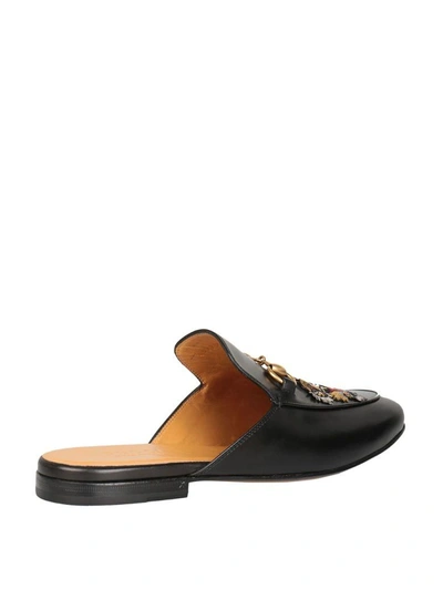 Shop Gucci Kings Embroidered Horsebit Backless Loafers In Nero