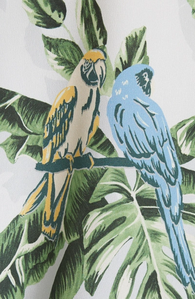 Shop Stella Mccartney Claire Bird Of Paradise Crepe De Chine Blouse In Pale Blue