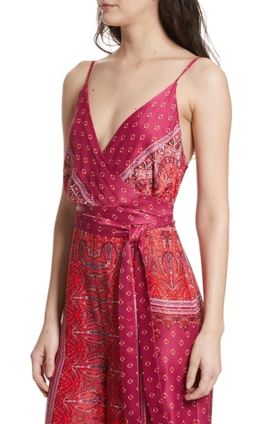 Shop Free People Cabbage Rose Jumpsuit In Pink Combo