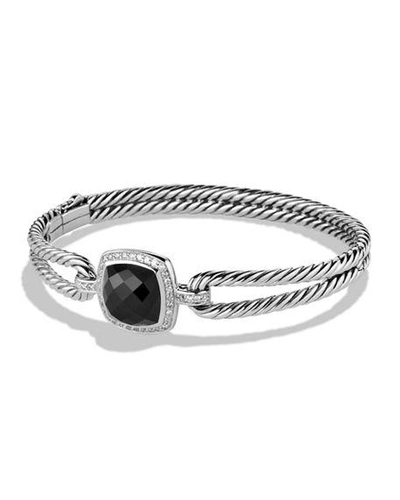 Shop David Yurman Albion Bracelet With Gemstone And Diamonds In Black Onyx