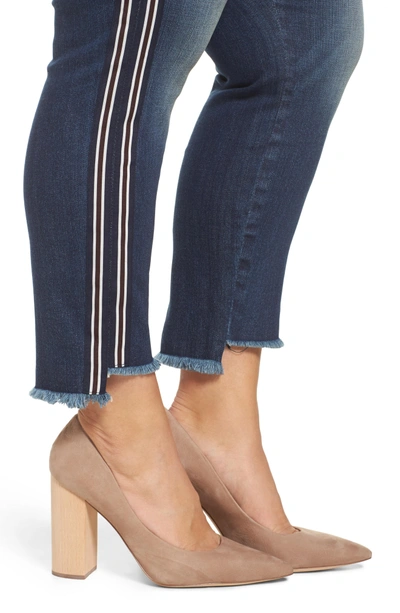 Shop Kut From The Kloth Reese Side Stripe Uneven Ankle Jeans In Analyzed