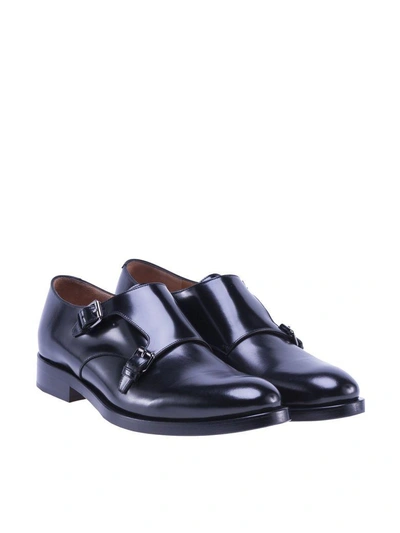 Shop Valentino Double Monk Shoes In Black