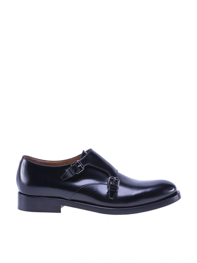 Shop Valentino Double Monk Shoes In Black