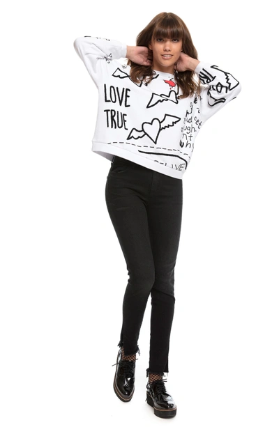 Shop Prps Love Note Sweatshirt In White