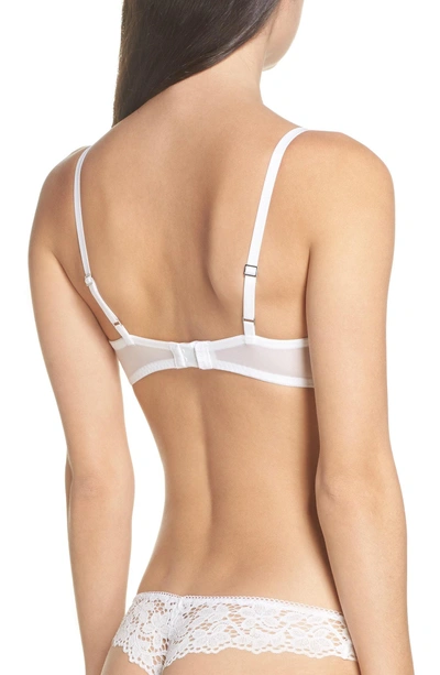 Shop Dkny Classic Lace Underwire Demi Bra In Poplin White