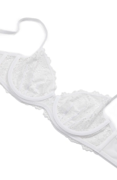 Shop Dkny Classic Lace Underwire Demi Bra In Poplin White