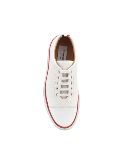 Shop Thom Browne White Tricolor Sneaker