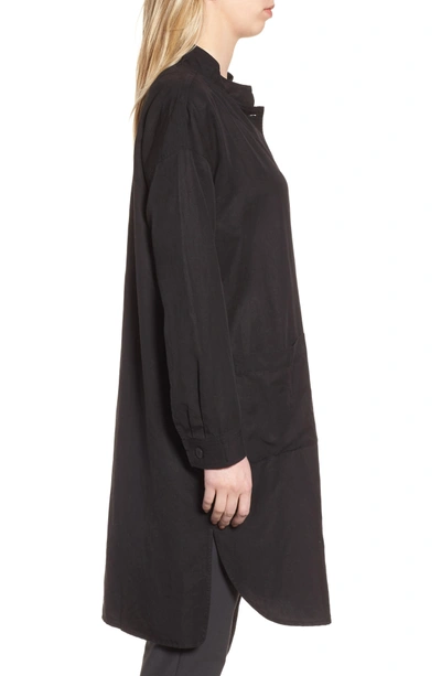 Shop Eileen Fisher Long Tencel & Linen Jacket In Black